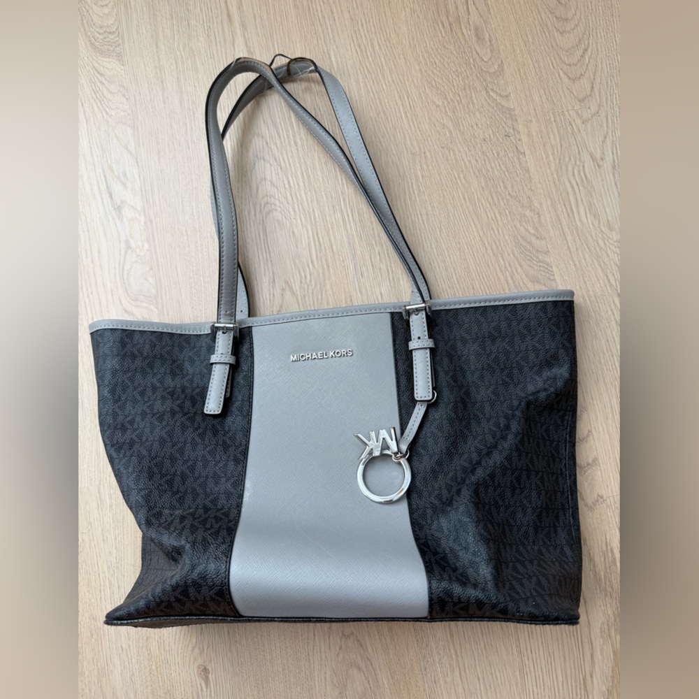 Michael Kors Black and Gray Signature Tote